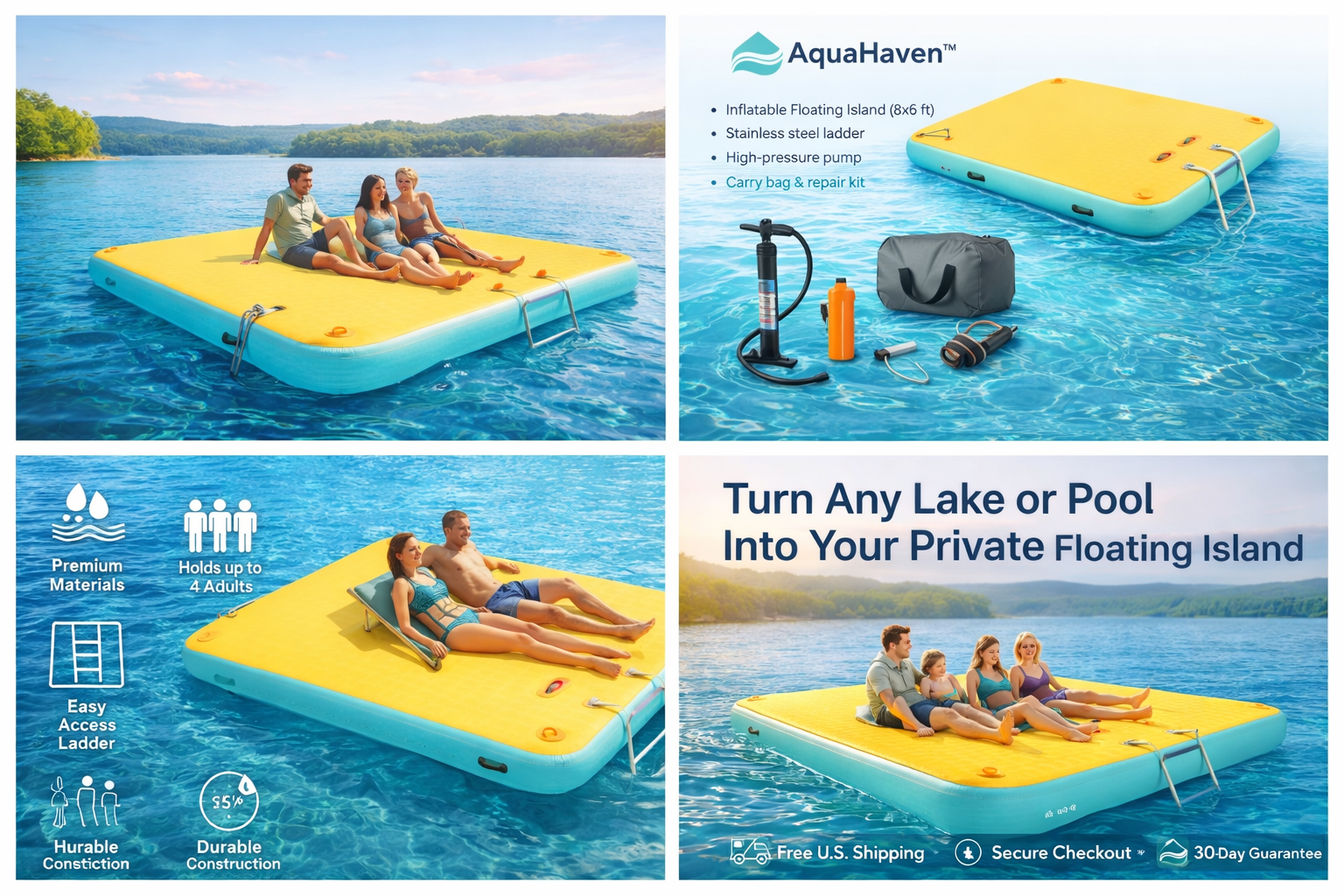 AquaHaven™ Floating Island (8×6)